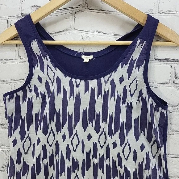 Y2K J. Crew Tank Top Womens XXS Navy Blue Silk Blend Slim Festival Hippie Boho - Picture 3 of 9
